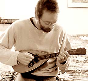 playing mandolin